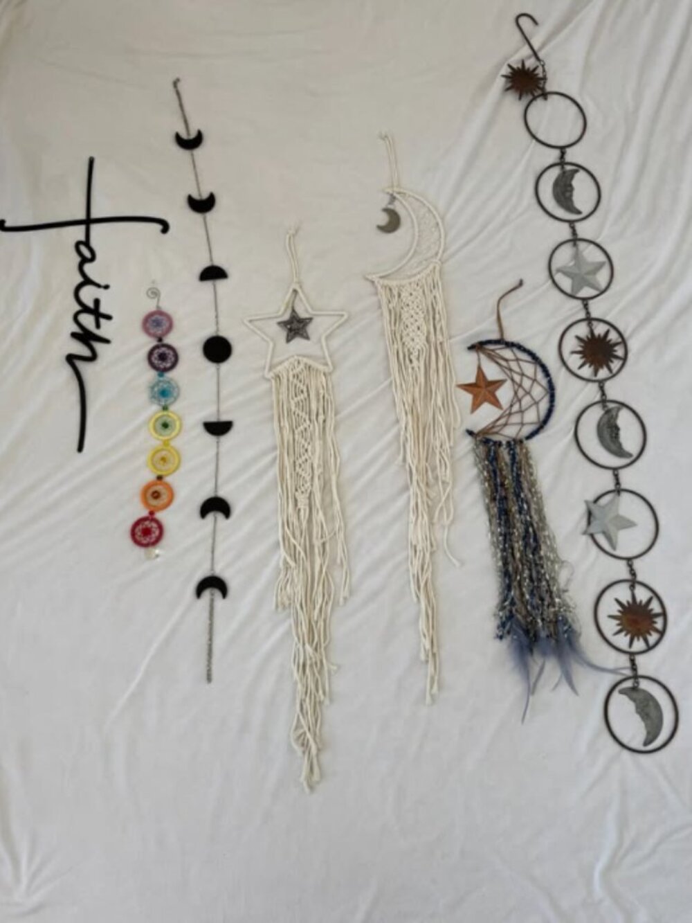 ✨Boho, chakra, moon, dream catcher, wind chime, wall decor (set of 7)